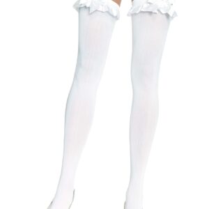 Opaque Thigh Highs with Bow
